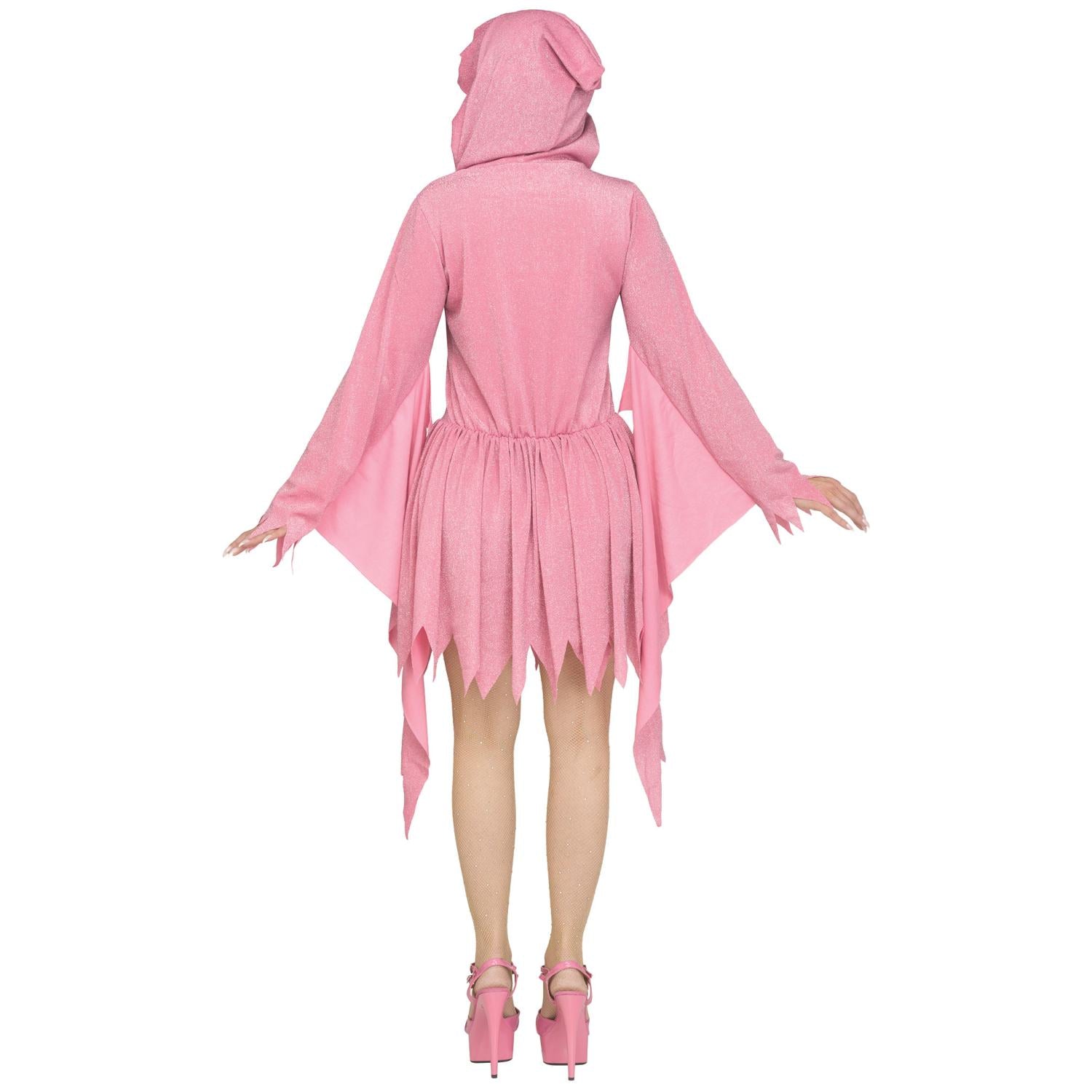 Pink Glitter Ghost Face Adult Costume with Mask