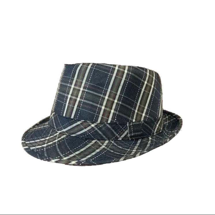 Fedora Plaid Black and Cream 