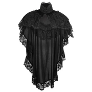 Tapered Black Velvet & Lace Capelet
