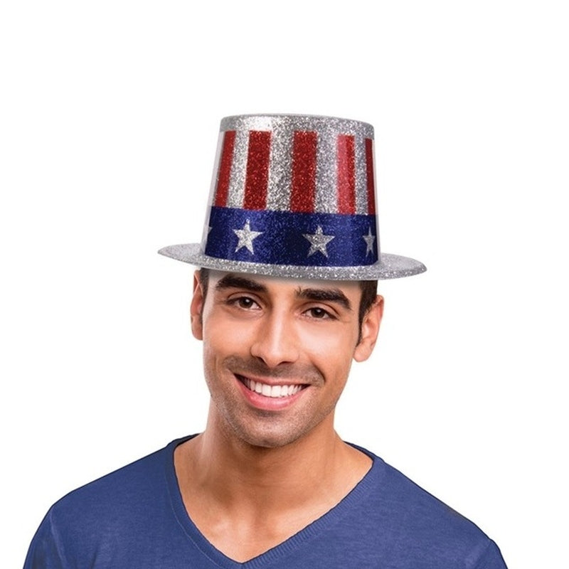 Uncle Sam Glitter Top Hat