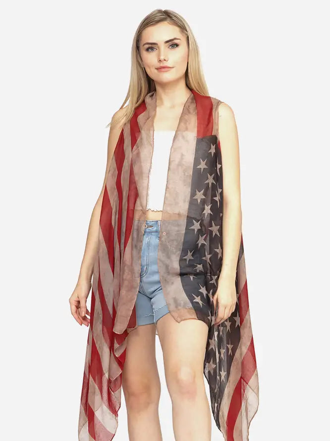 Vintage American Flag Vest