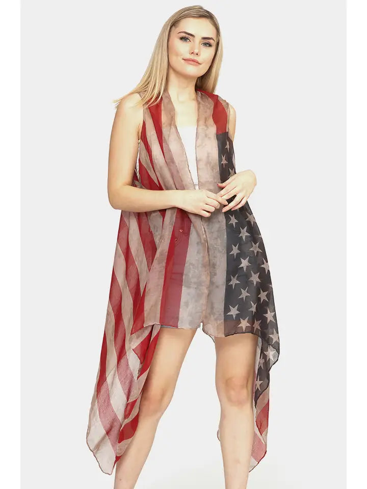 Vintage American Flag Vest