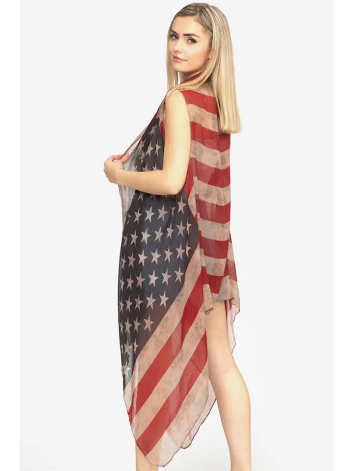 Vintage American Flag Vest