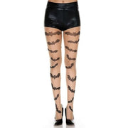 Bat Beige Black Adult Tights