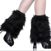 Fuzzy Black Adult Leg Warmers One Size