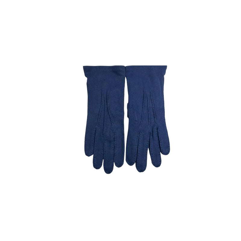 Navy Blue Pleated Child Gloves