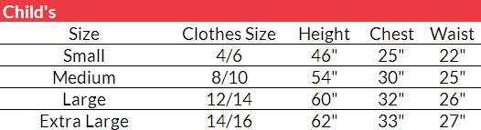 Sizing Chart