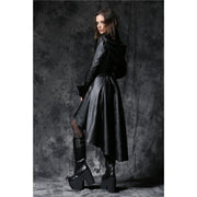 Gothic Leather Dovetail Robe Hooded Jacket