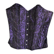 Purple Brocade Steel Bones Overbust Corset 28"