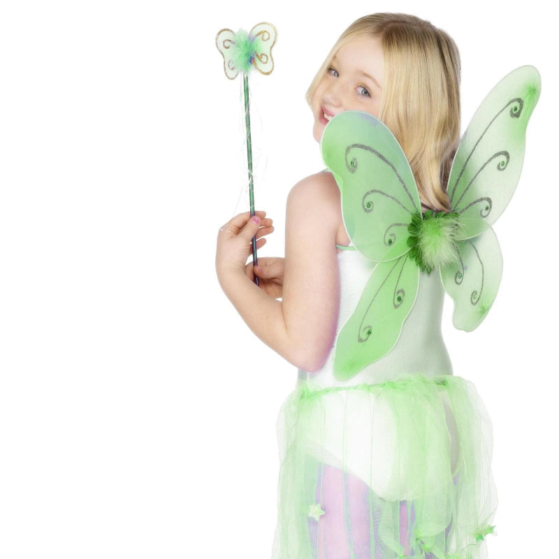 Butterfly Wings and Wand Child Set Green
