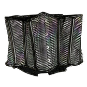 Silver Rainbow Brocade Underbust Corset 26"