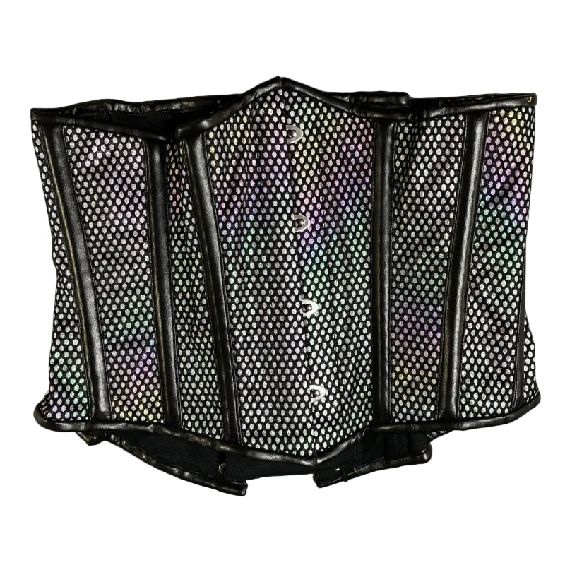 Silver Rainbow Brocade Underbust Corset 26"