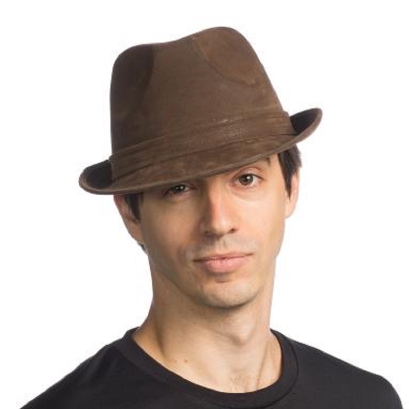 Narrow Brim Brown Fedora | The Costumer