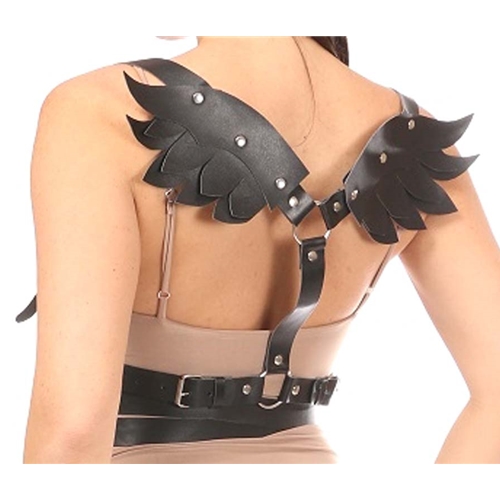 Vegan Leather Body Harness w/Wings