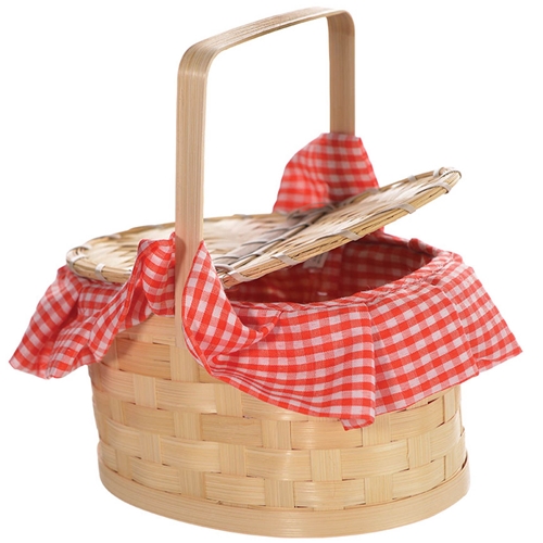 Red and White Gingham Basket Purse