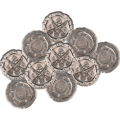 Silver Orc Coins for LARP (Set of 10)