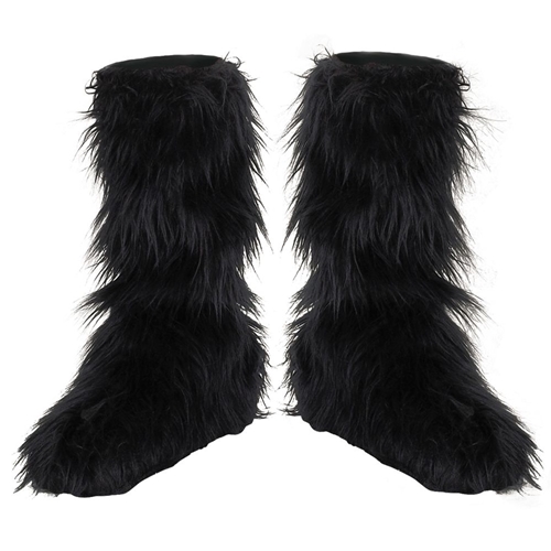 Black Furry Boot Covers | The Costumer