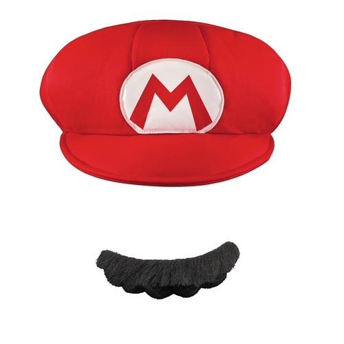 Mario Adult Hat & Mustache | The Costumer