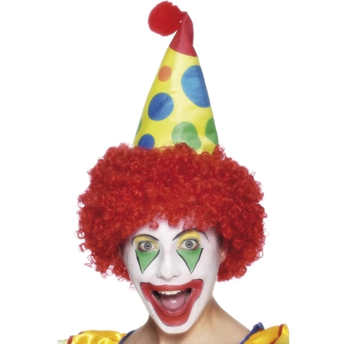 Clown Hat with Red Wig