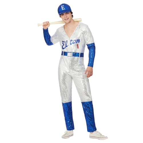 Elton John Sequin Baseball Uniform Adult Costume