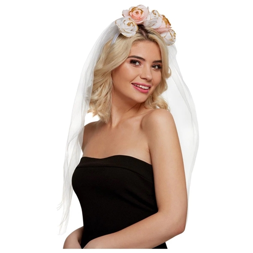 Floral Headband with Veil