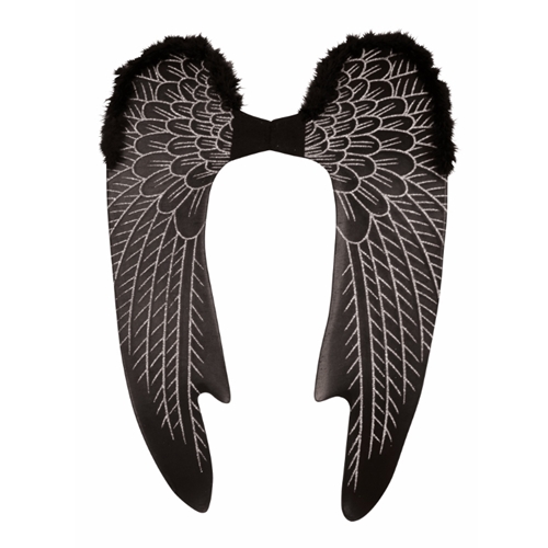 Black Angel Wings with Marabou Trim