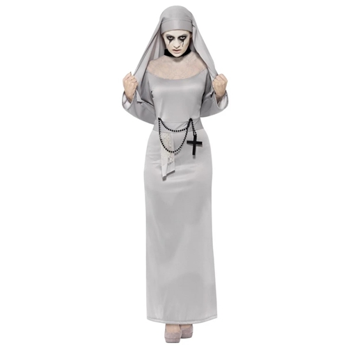 Grey Gothic Nun Adult Costume