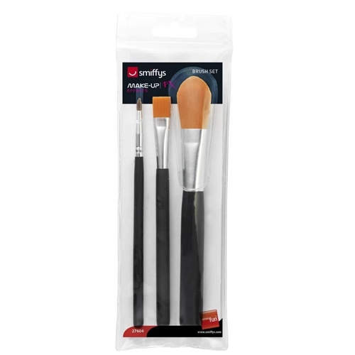 Black Makeup Brushes Essentials (3pc.)