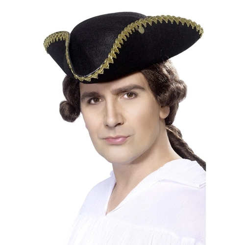 Tricorn Hat with Gold Trim