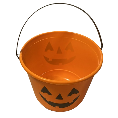 Orange Pumpkin Jack-o-Lantern Halloween Trick-or-Treat Pail