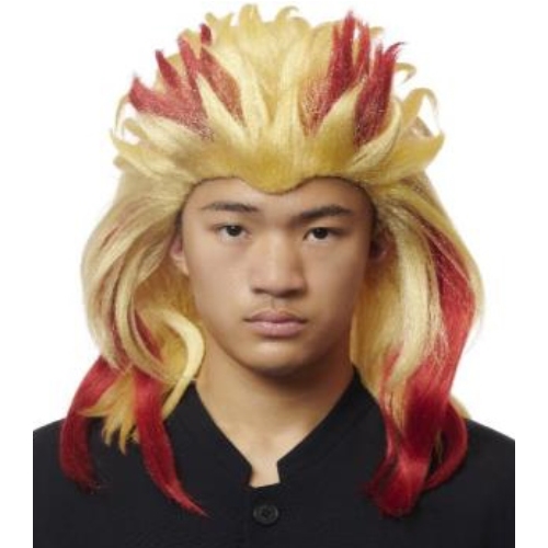 Fire Power Red and Yellow Anime Style Wig