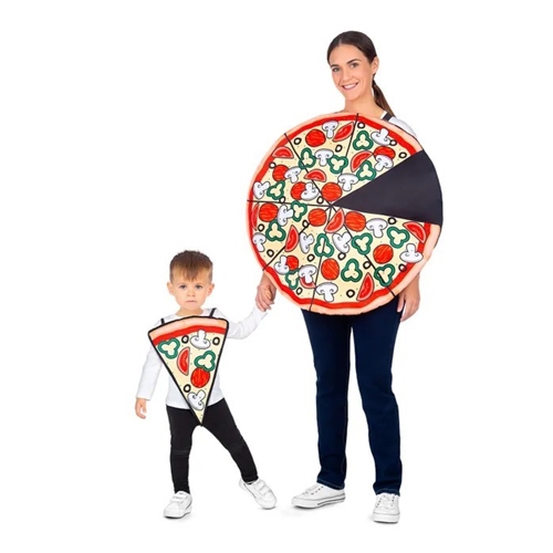 Pizza Adult Costume w/Slice Child Costume