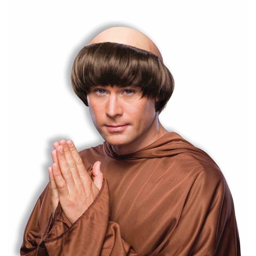 Brown Monk Wig with Skin Top