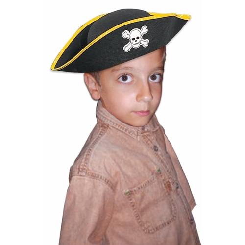 Child's Pirate Hat with Gold Trim