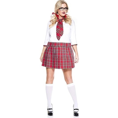 Curvaceous School Nerd (4pc) Adult Costume Size 1X/2X