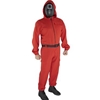 Red Overalls with Mask Adult Costume One Size