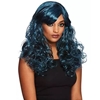 Gothic Seductress Curly Wig, Black and Blue