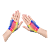 Short Rainbow Fishnet Gloves