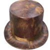 Brown Faux Leather Top Hat