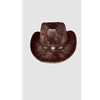 Western Hat Faux Leather Brown