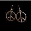 Peace Sign Earrings Silver Pierced