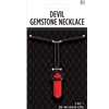 Devil Gemstone Necklace 20" Black/Red